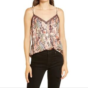 All Saints Black Lace Trim Top